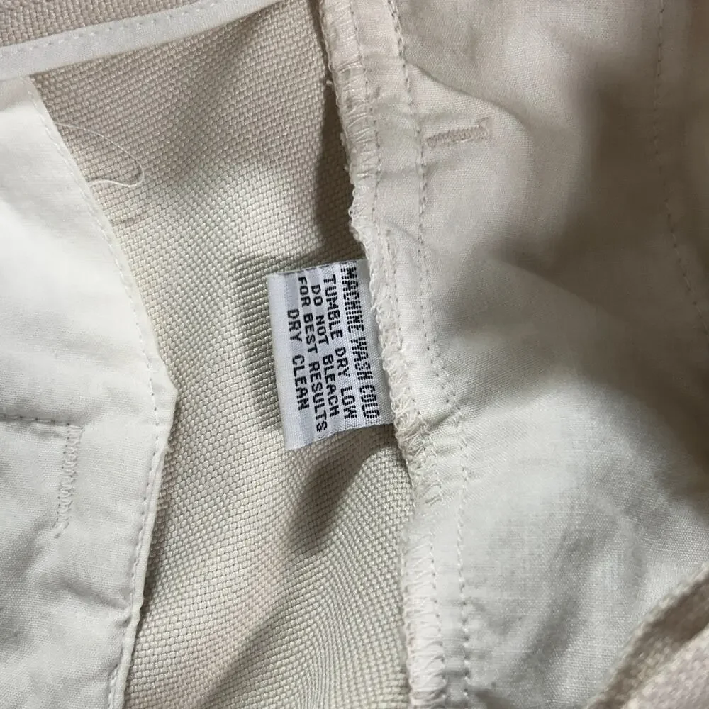 Vintage Tommy Bahama Relax 100% Silk Pleated Trousers Cream Mens 36 Resort